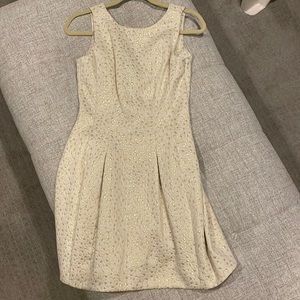 Cream and gold cocktail dress